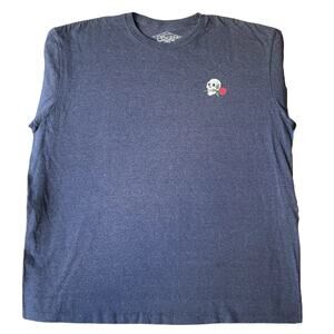 Eighty Eight Men Shirt XX-LARGE Blue Skull Rose Short Sleeve
